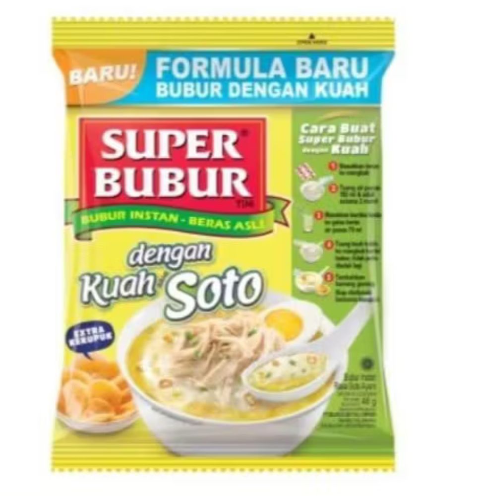 Instant Porridge Super Bubur Abon Sapi & Ayam 45 gr | Beef Floss Instant Porridge | Chicken Instant Porridge