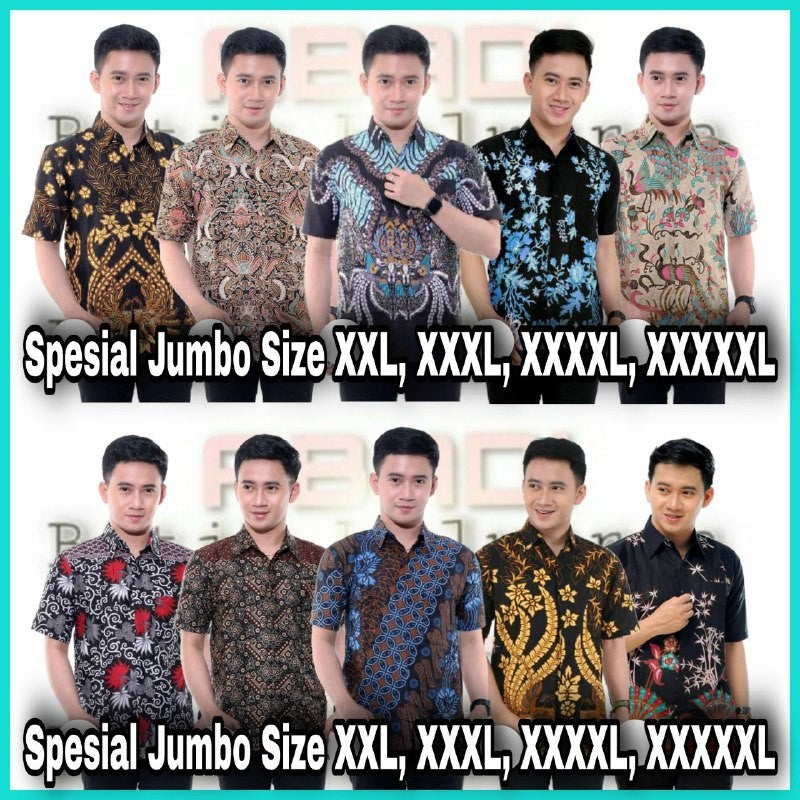 Kemeja batik pendek pria jumbo M,L,XL,XXL,XXXL,XXXXL,XXXXXL