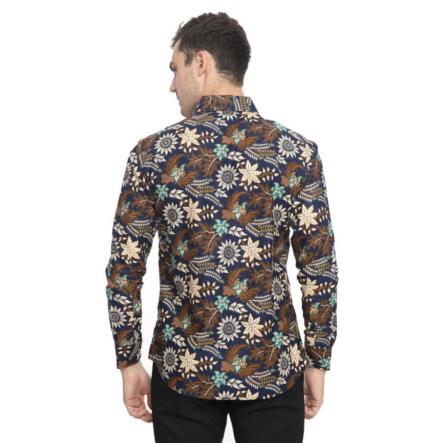 Agrapana Slimfit Baju Kemeja Batik Pria Slim Fit Lengan Panjang Bhanu