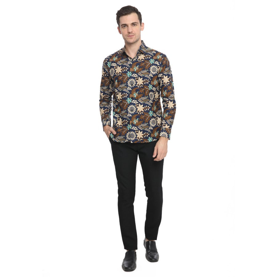 Agrapana Slimfit Baju Kemeja Batik Pria Slim Fit Lengan Panjang Bhanu