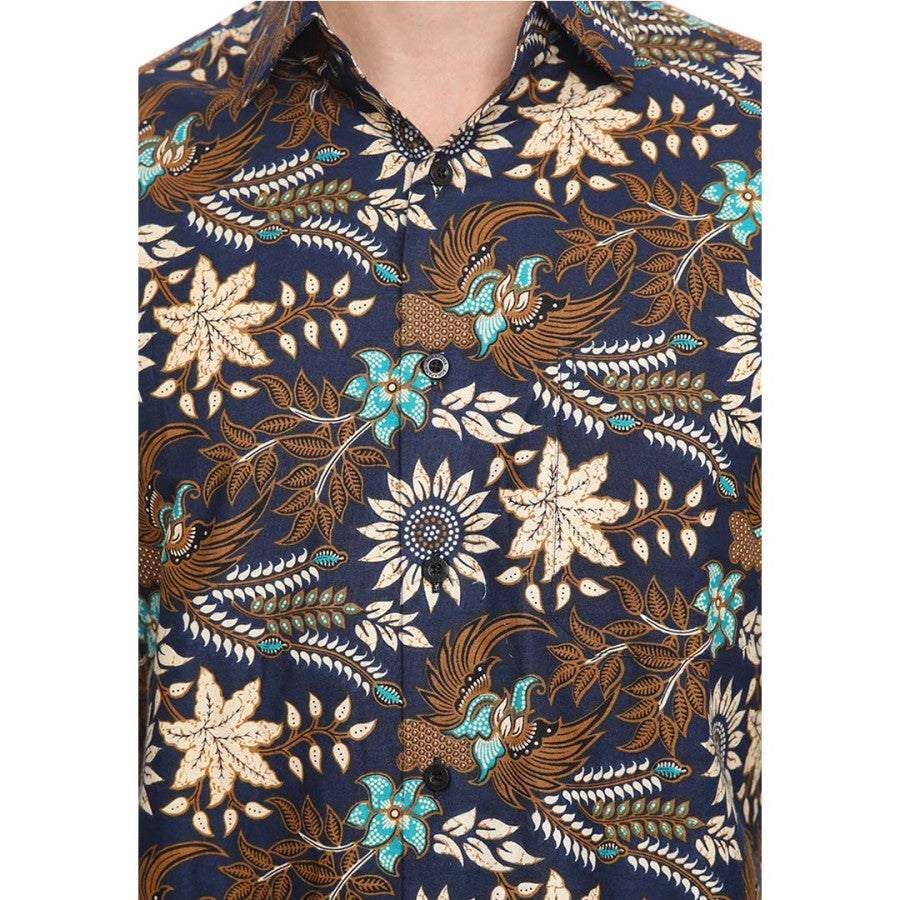 Agrapana Slimfit Baju Kemeja Batik Pria Slim Fit Lengan Panjang Bhanu