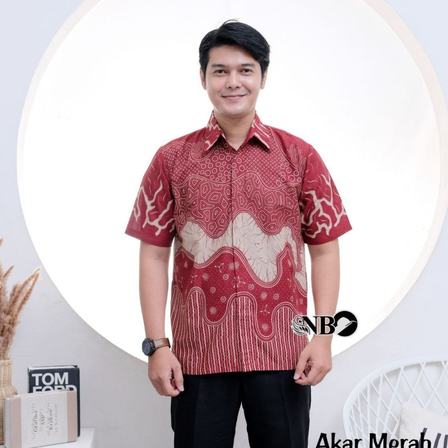KEMEJA BATIK PRIA LENGAN PENDEK TERBARU MODERN KATUN PRIMA M L XL XXL