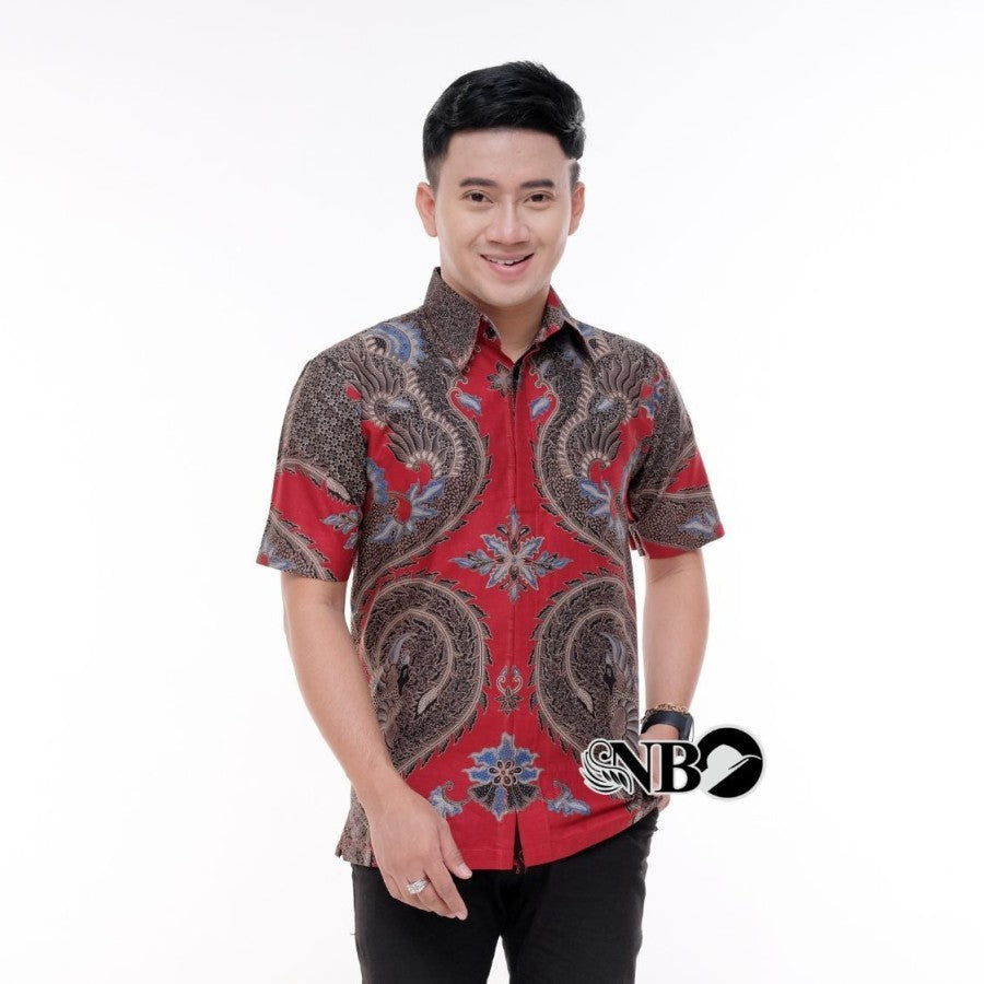 KEMEJA BATIK PRIA LENGAN PENDEK TERBARU MODERN KATUN PRIMA M L XL XXL