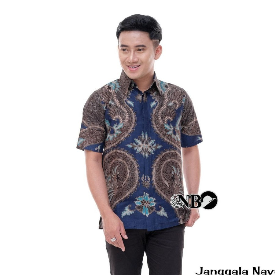 KEMEJA BATIK PRIA LENGAN PENDEK TERBARU MODERN KATUN PRIMA M L XL XXL