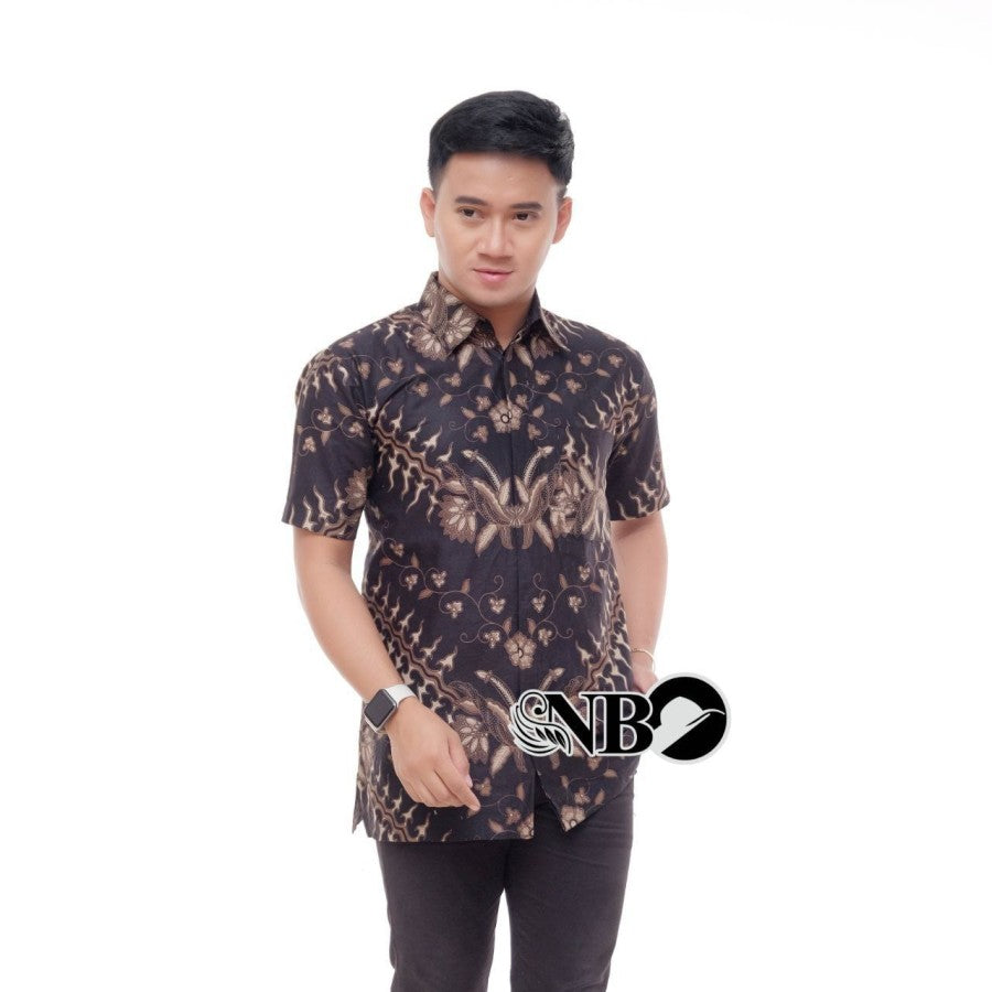KEMEJA BATIK PRIA LENGAN PENDEK TERBARU MODERN KATUN PRIMA M L XL XXL