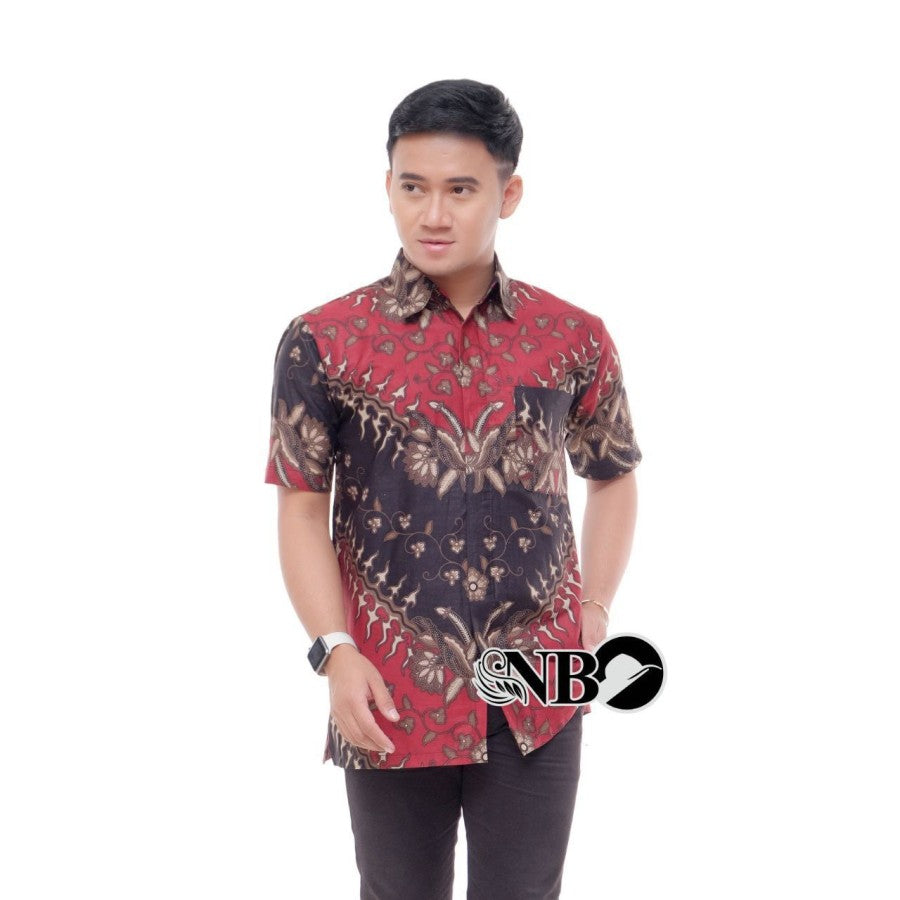 KEMEJA BATIK PRIA LENGAN PENDEK TERBARU MODERN KATUN PRIMA M L XL XXL