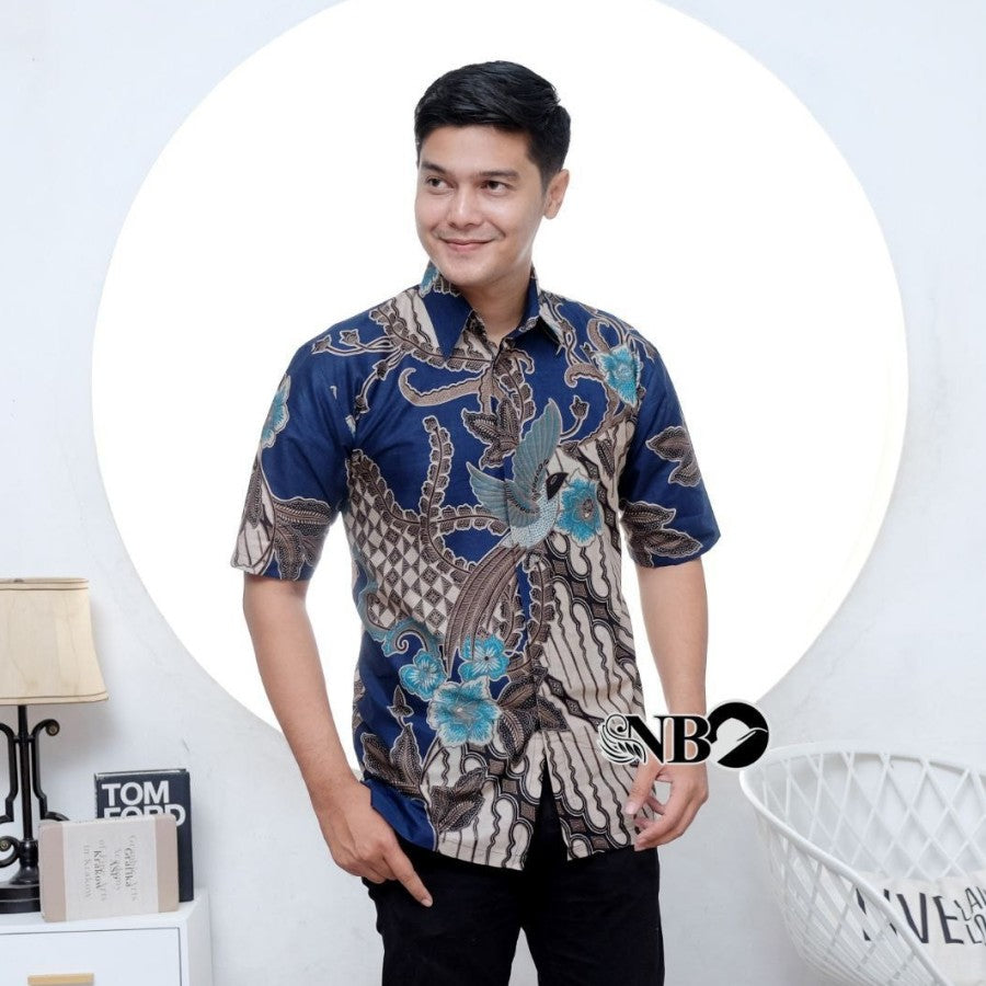 KEMEJA BATIK PRIA LENGAN PENDEK TERBARU MODERN KATUN PRIMA M L XL XXL