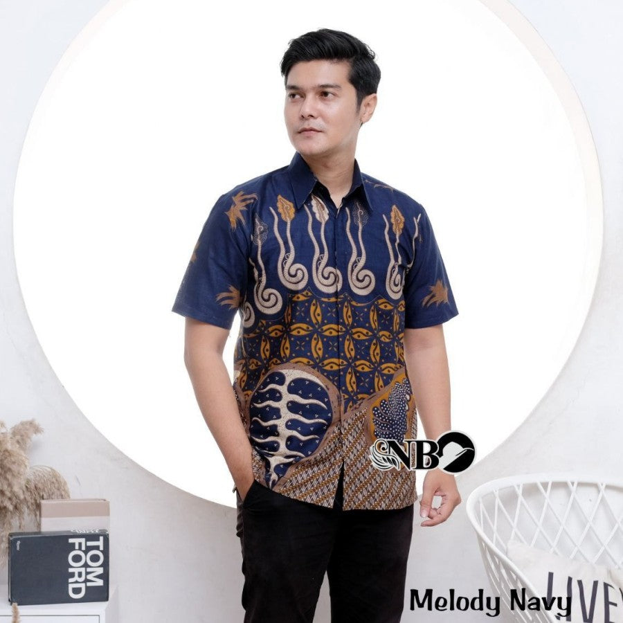 KEMEJA BATIK PRIA LENGAN PENDEK TERBARU MODERN KATUN PRIMA M L XL XXL