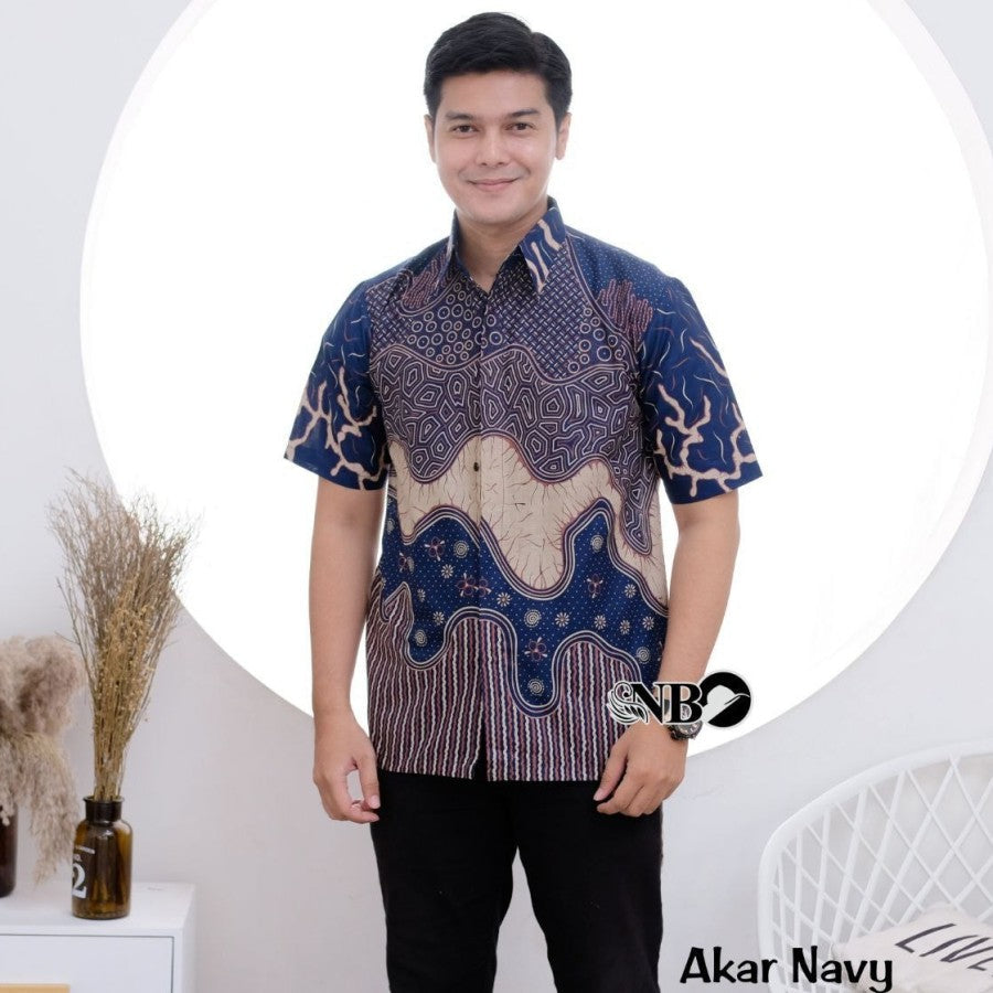 KEMEJA BATIK PRIA LENGAN PENDEK TERBARU MODERN KATUN PRIMA M L XL XXL