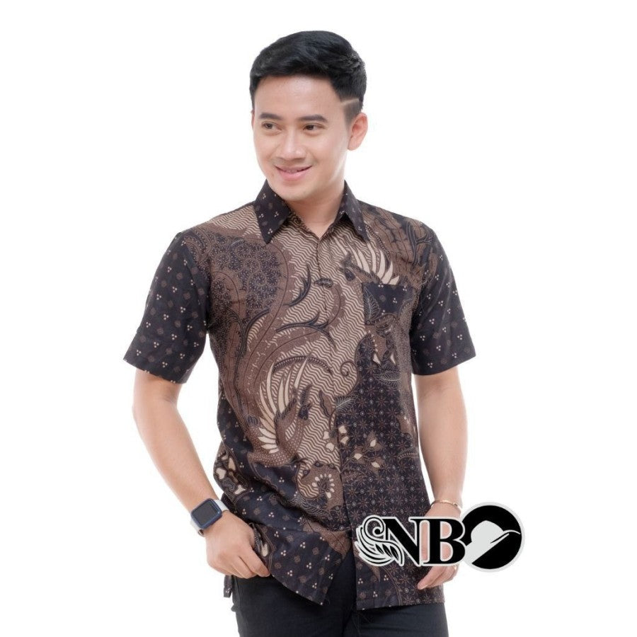 KEMEJA BATIK PRIA LENGAN PENDEK TERBARU MODERN KATUN PRIMA M L XL XXL