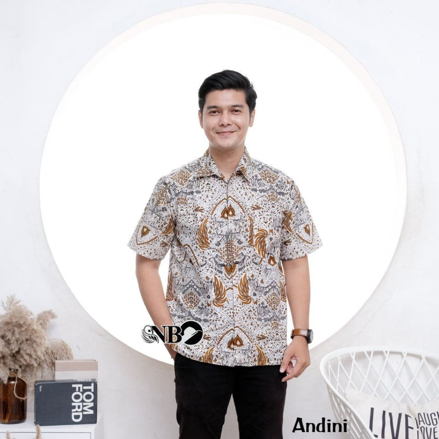 KEMEJA BATIK PRIA LENGAN PENDEK TERBARU MODERN KATUN PRIMA M L XL XXL