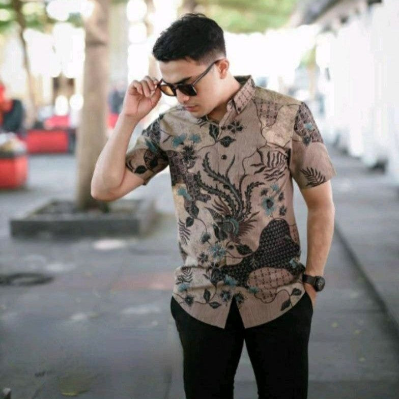 KEMEJA BATIK PRIA LENGAN PENDEK MODERN TERBARU KATUN PRIMA M L XL XXL