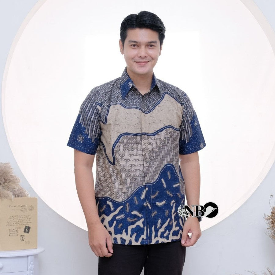 KEMEJA BATIK PRIA LENGAN PENDEK MODERN TERBARU KATUN PRIMA M L XL XXL