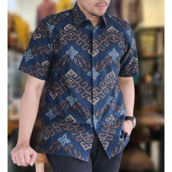 KEMEJA BATIK PRIA LENGAN PENDEK TERBARU MODERN KATUN PRIMA M L XL XXL