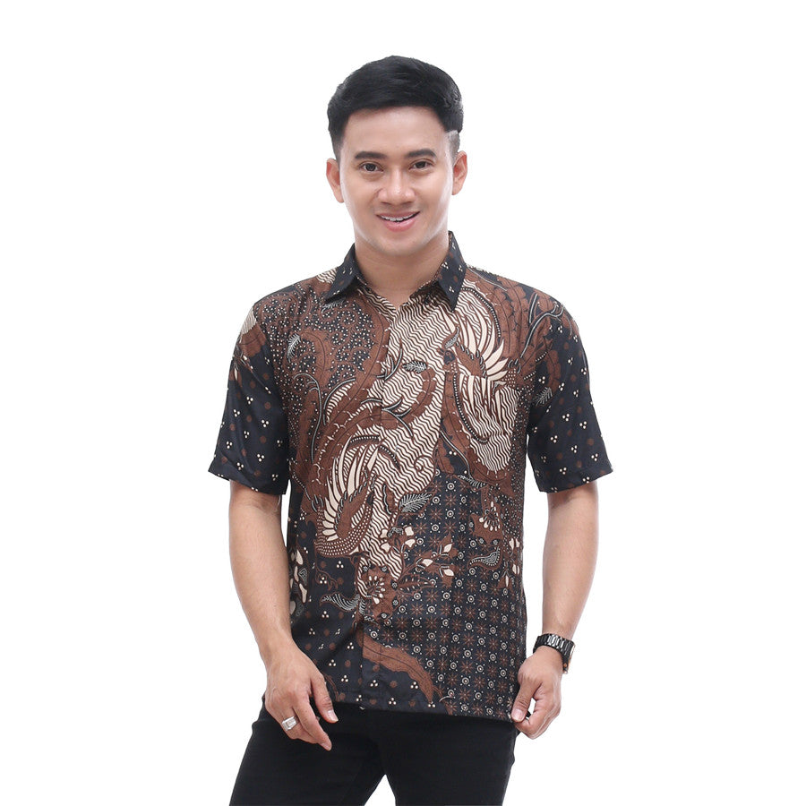 Baju Batik Pria Kemeja Lengan Pendek Seragam Kerja Terbaru BU003