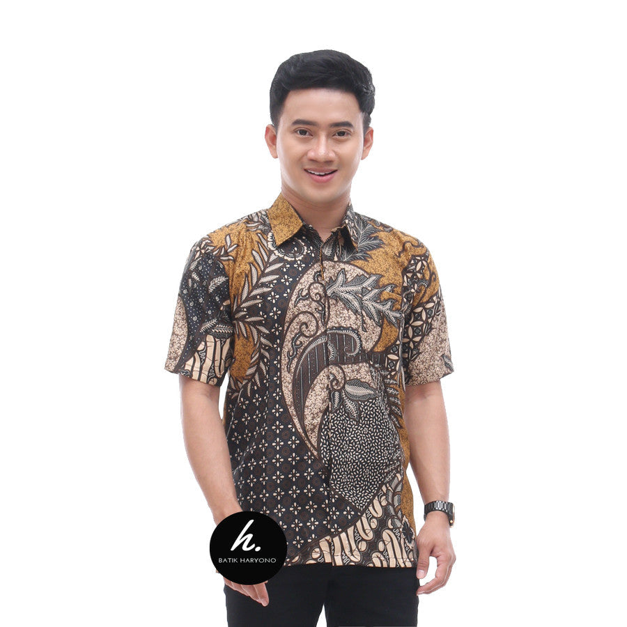 Baju Batik Pria Kemeja Lengan Pendek Seragam Kerja Terbaru BU003