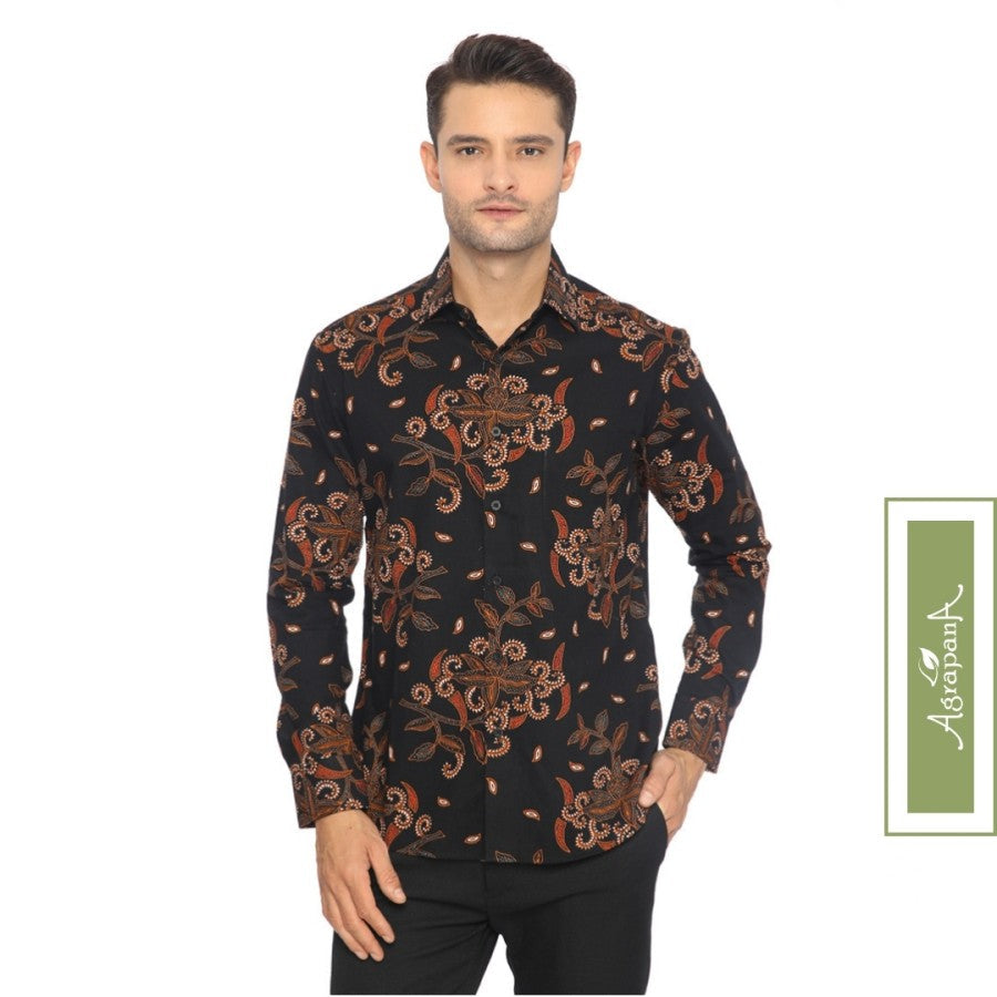 Kemeja Batik Slimfit Pria Lengan Panjang Slim Fit Agrapana Adwitiya