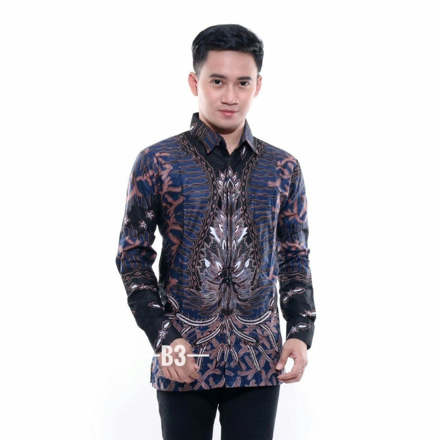 Kemeja Batik Pria M L XL XXL - Baju Batik Pria Lengan Panjang