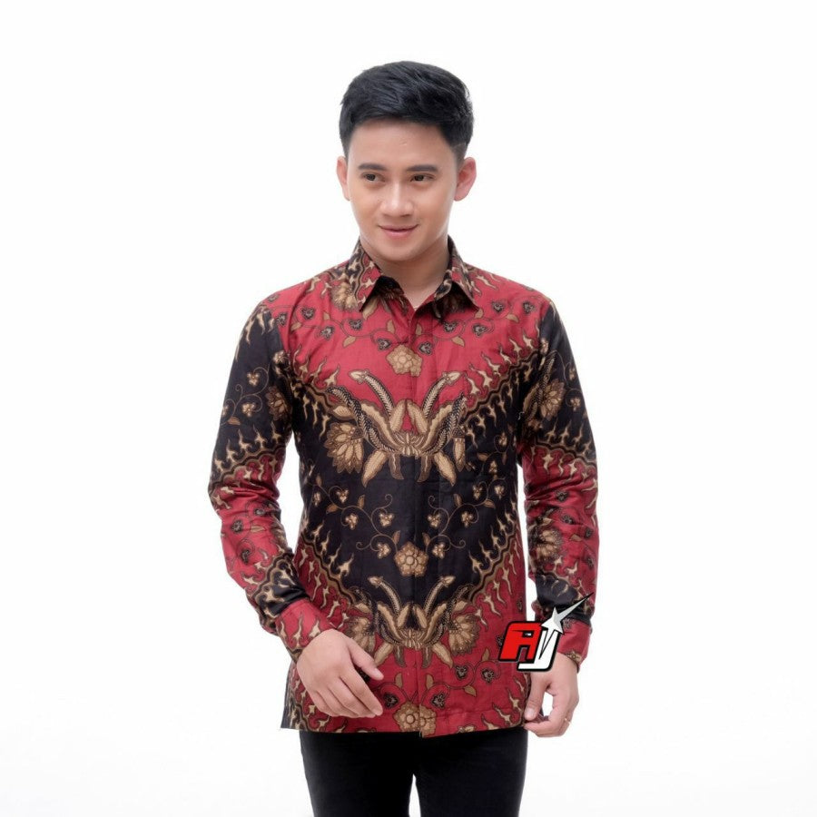 Kemeja Batik Pria M L XL XXL - Baju Batik Pria Lengan Panjang