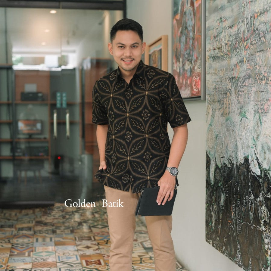 Kemeja Batik Pria Modern Lengan Pendek Katun Premium Lapis Furing Adem