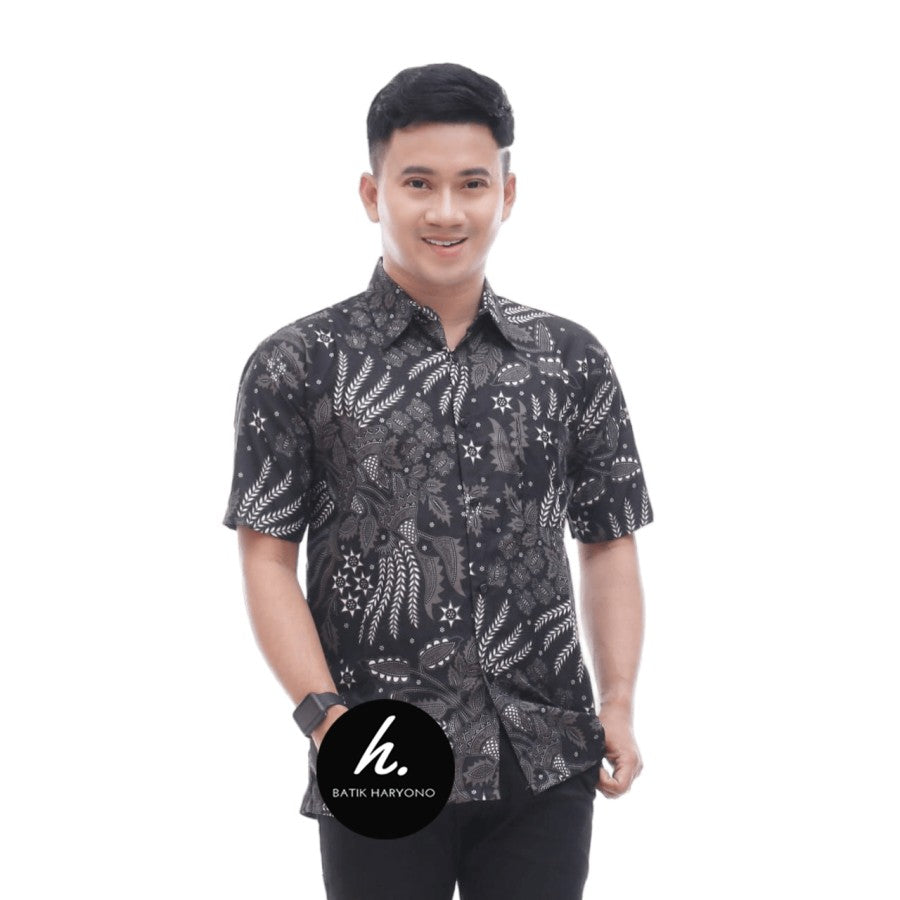 Baju Batik Pria Kemeja Lengan Pendek Seragam Kerja Terbaru BU003