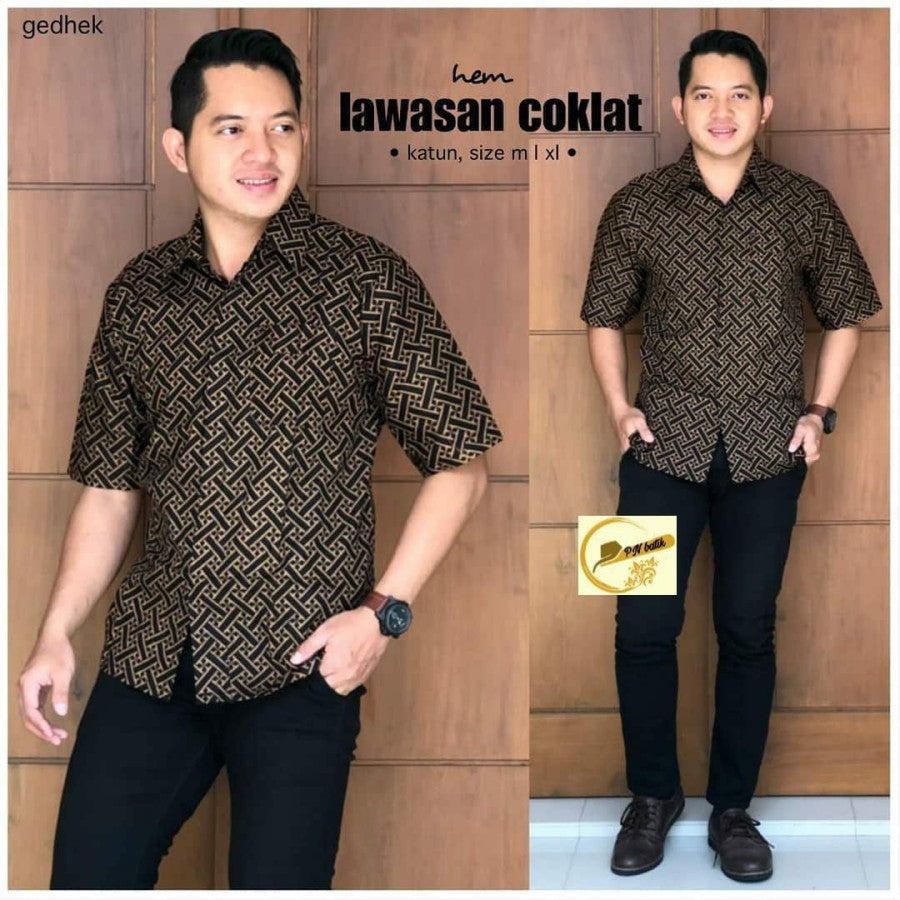 Baju Batik Pria|Batik Pria Lengan Pendek|Kemeja Alisan Lengan Pendek