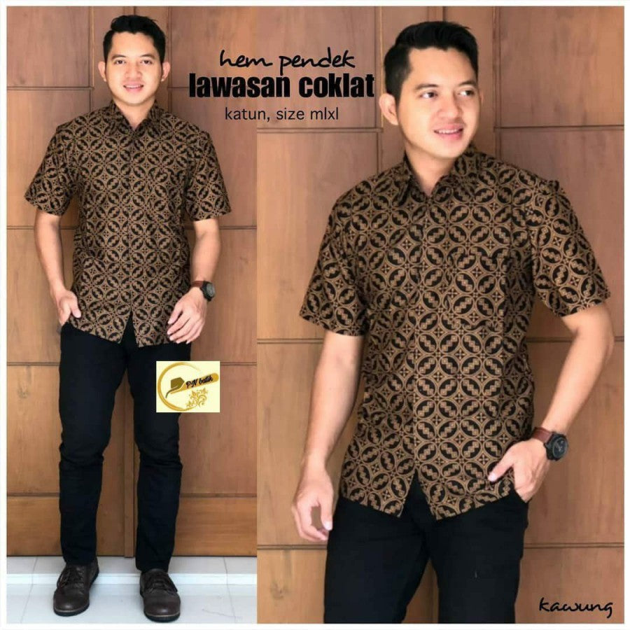 Baju Batik Pria|Batik Pria Lengan Pendek|Kemeja Alisan Lengan Pendek