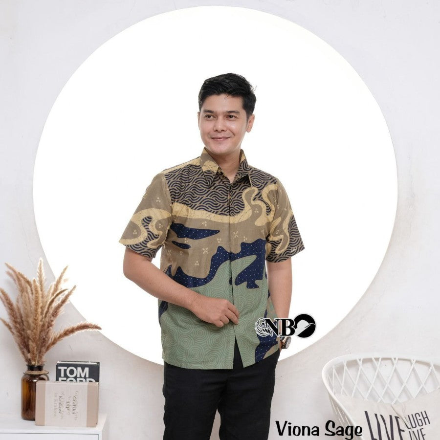 Baju Batik Pria|Batik Pria Lengan Pendek|Kemeja Alisan Lengan Pendek