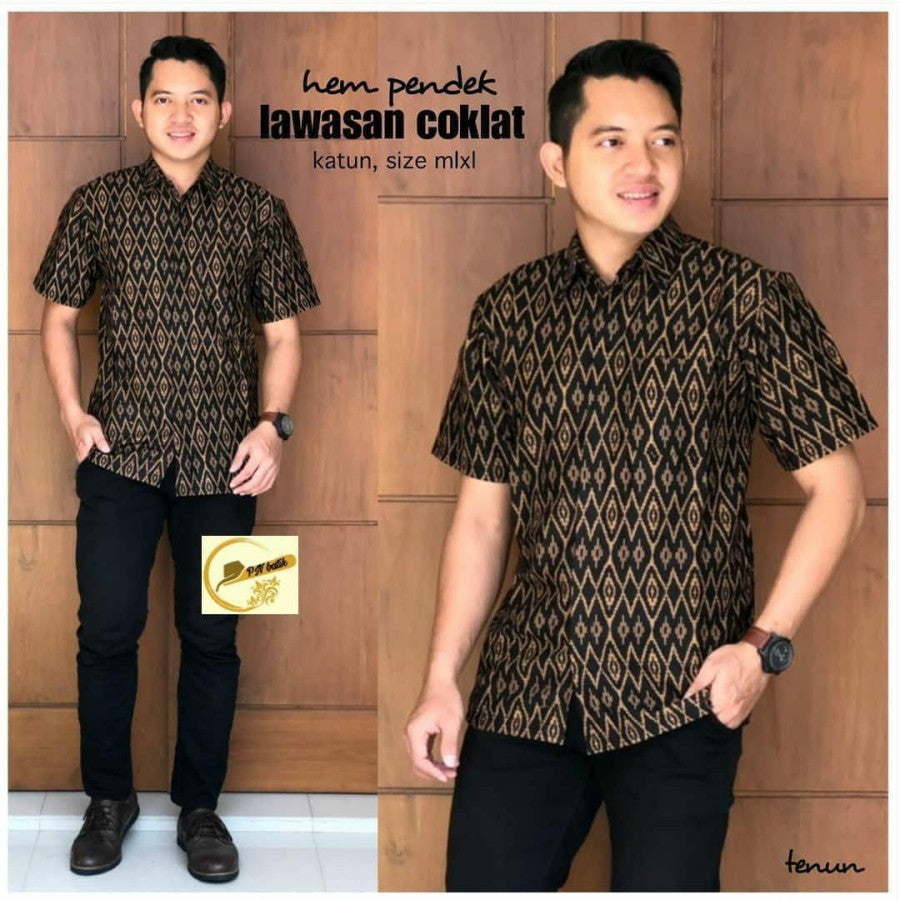 Baju Batik Pria|Batik Pria Lengan Pendek|Kemeja Alisan Lengan Pendek