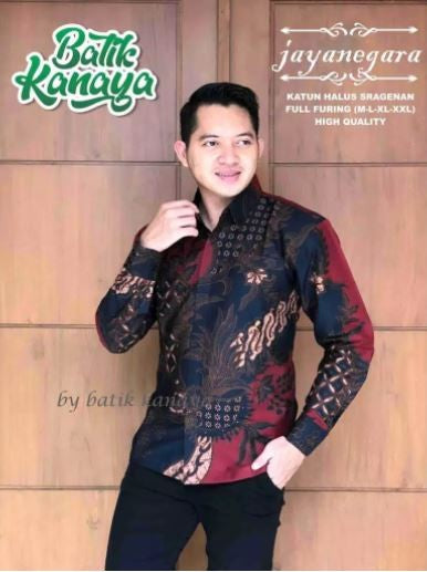 Baju Batik Pria Modern JAYANEGARA Lengan Panjang Reguler Fit Furing