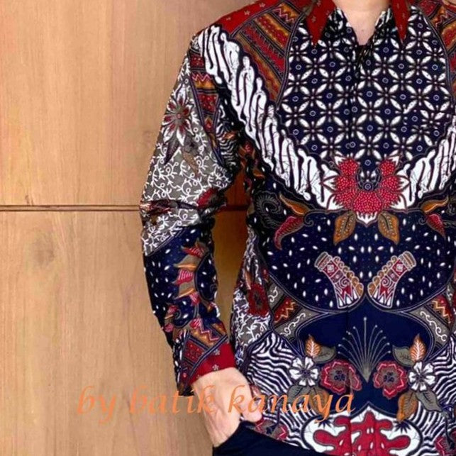 Kemeja JAYASURA Baju Batik Pria Modern Lengan Panjang Full Furing