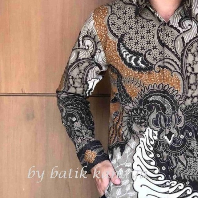 Batik KRESNA Kemeja Pria Lengan Panjang Lapis Furing