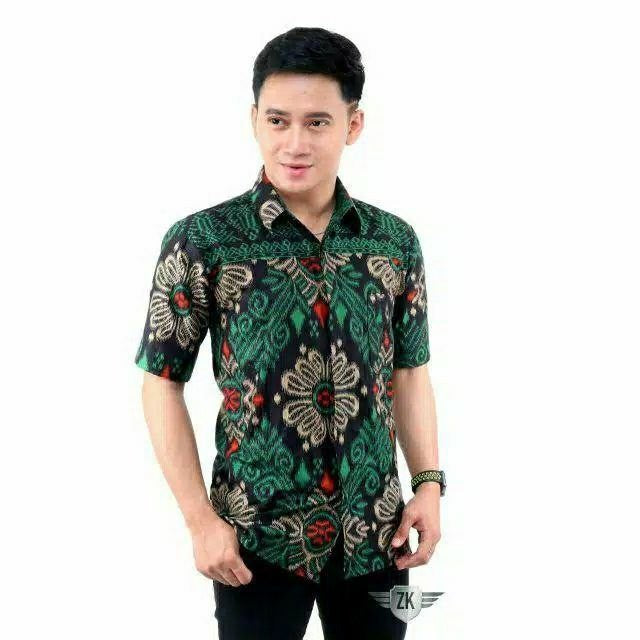Hem Batik Pria Lengan Pendek | Baju Batik Ruzza | Kemeja Kerja Dewasa