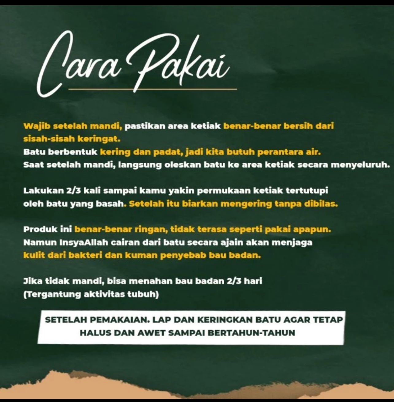 Natural Deodorant | Batu Tawas Deodorant Alami Penghilang Bau Badan