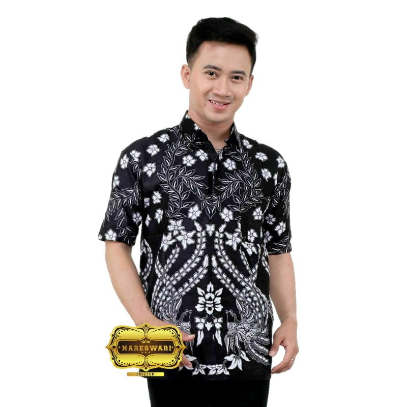 KEMEJA BATIK PRIA LENGAN PENDEK - BAJU BATIK PRIA PEKALONGAN TERMURAH