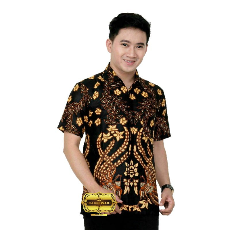 KEMEJA BATIK PRIA LENGAN PENDEK - BAJU BATIK PRIA PEKALONGAN TERMURAH