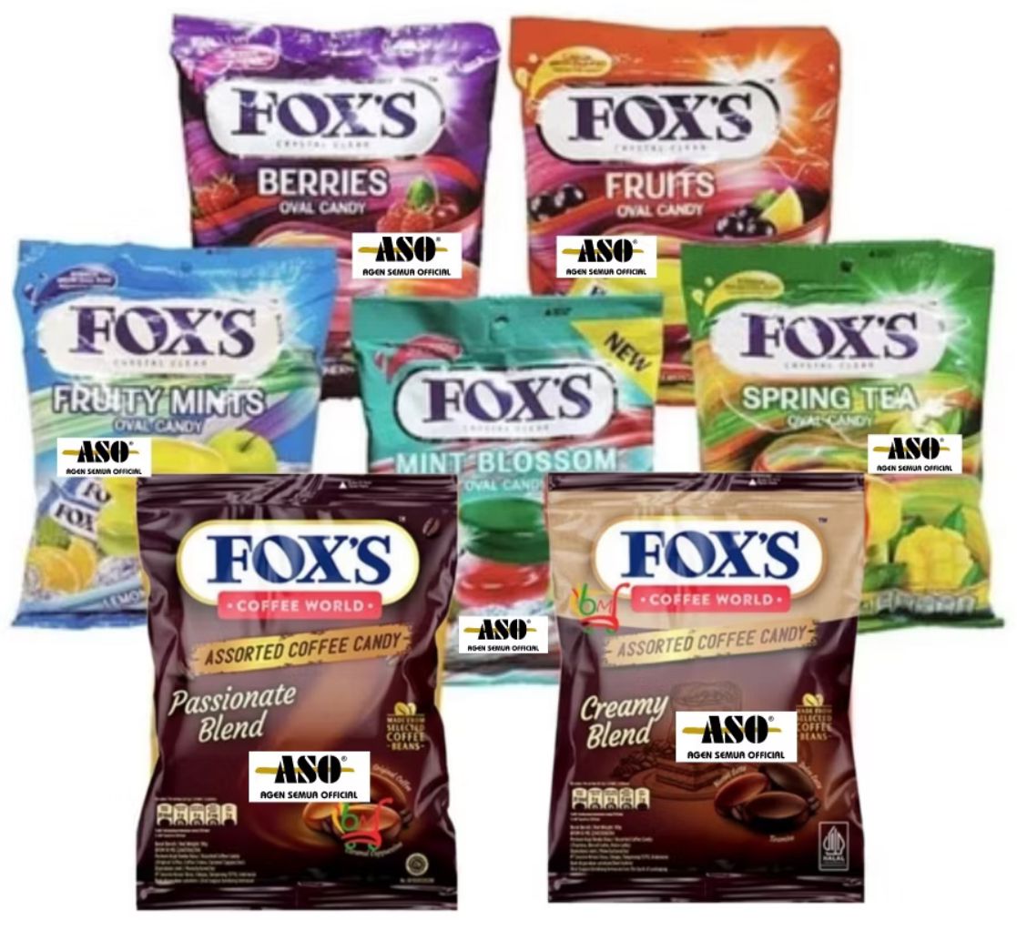 Permen Fox's Crystal Clear Oval Candy Bundle of 3
