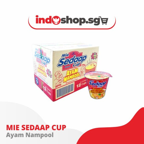 Mie Sedaap Cup Korean Spicy Chicken | Ayam Nampol | Kari Spesial | Rawit Bingit Kuah Ayam | Rawit Bingit Kuah Baso | Soto | Baso Spesial | Mi Goreng 1 cartoon (12 cup)