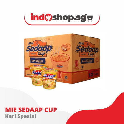 Mie Sedaap Cup Korean Spicy Chicken | Ayam Nampol | Kari Spesial | Rawit Bingit Kuah Ayam | Rawit Bingit Kuah Baso | Soto | Baso Spesial | Mi Goreng 1 cartoon (12 cup)
