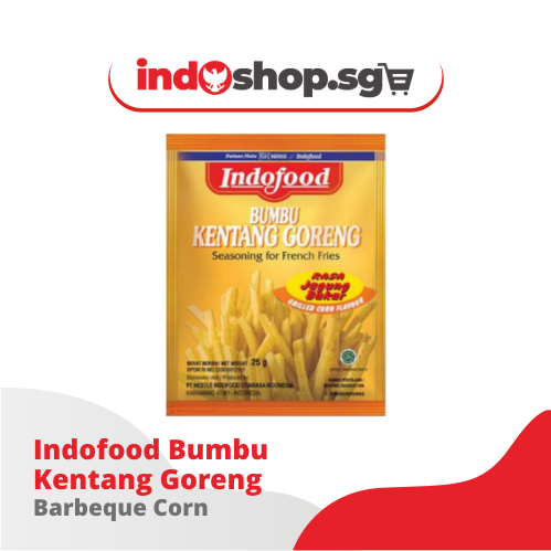 Indofood French Fries Powder | Bumbu Kentang Goreng 25GR | Cheese | Barbeque | Sweet Spicy | Barbeque Corn