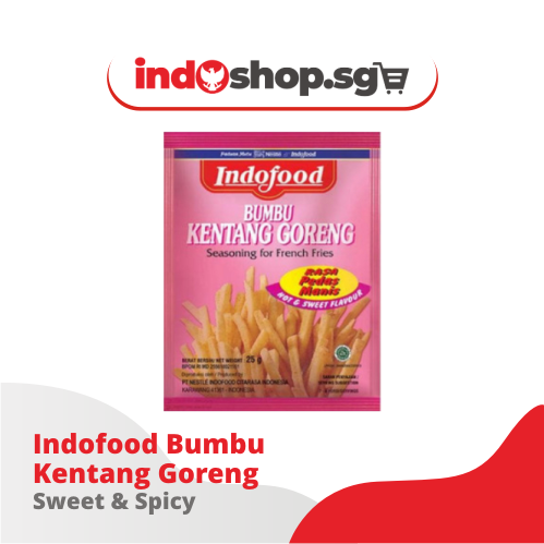 Indofood French Fries Powder | Bumbu Kentang Goreng 25GR | Cheese | Barbeque | Sweet Spicy | Barbeque Corn