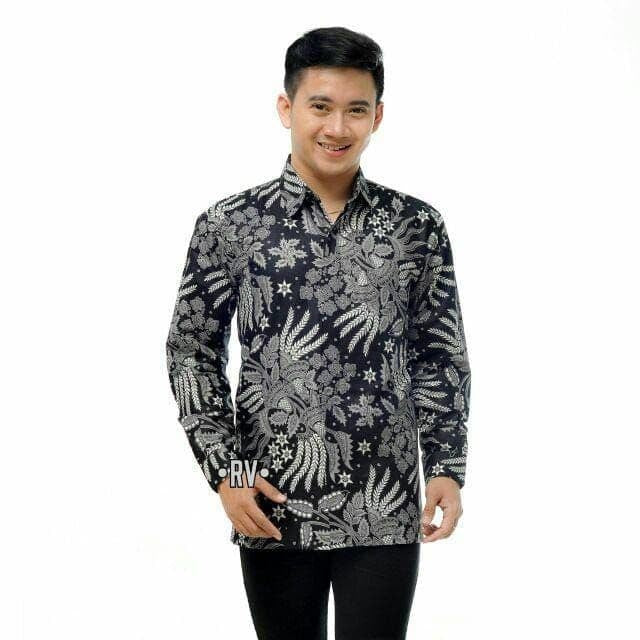 Kemeja Kantor Formal Batik Lengan Panjang Pria