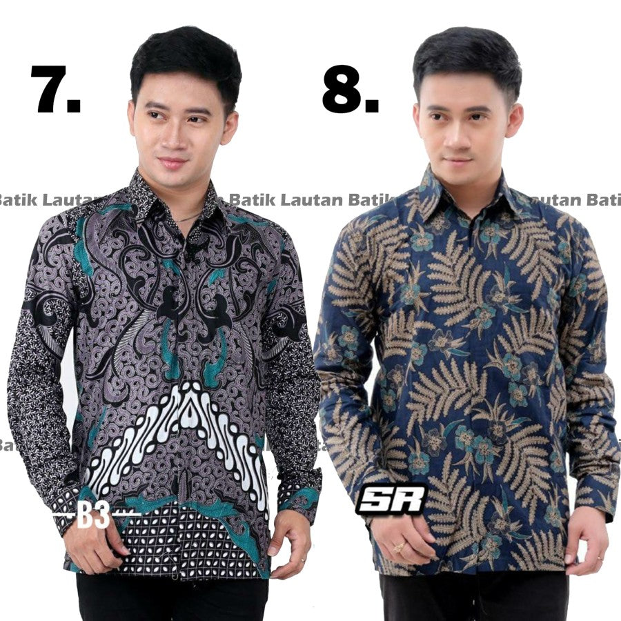 Kemeja Kantor Formal Batik Lengan Panjang Pria