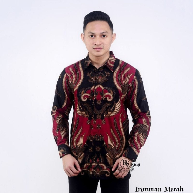 Kemeja Kantor Formal Batik Lengan Panjang Pria