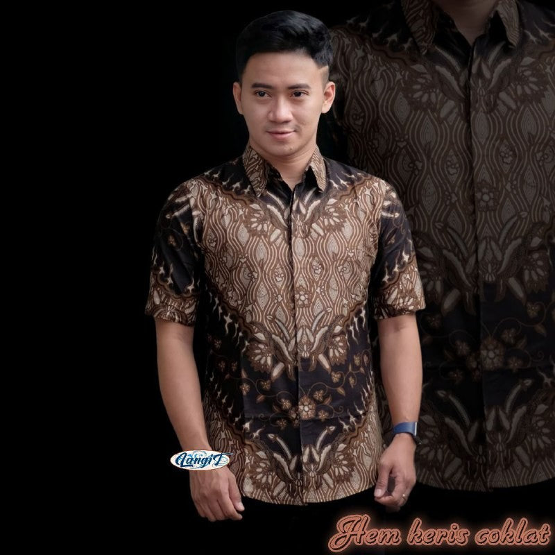 KEMEJA BATIK PRIA LENGAN PENDEK - BAJU BATIK PRIA PEKALONGAN TERLARIS