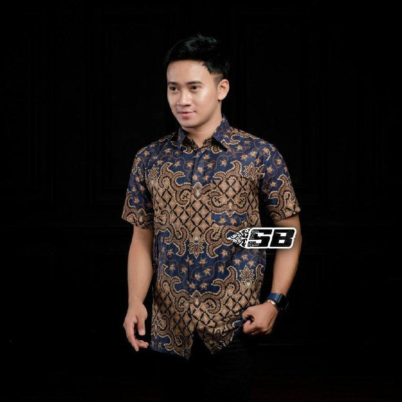 KEMEJA BATIK PRIA LENGAN PENDEK - BAJU BATIK PRIA PEKALONGAN TERLARIS