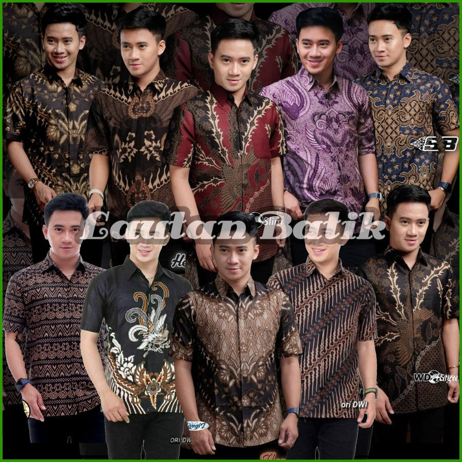 KEMEJA BATIK PRIA LENGAN PENDEK - BAJU BATIK PRIA PEKALONGAN TERLARIS