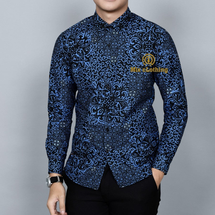 BAJU KEMEJA BATIK SLIM FIT PRIA LENGAN PANJANG KUALITAS PREMIUM CD60