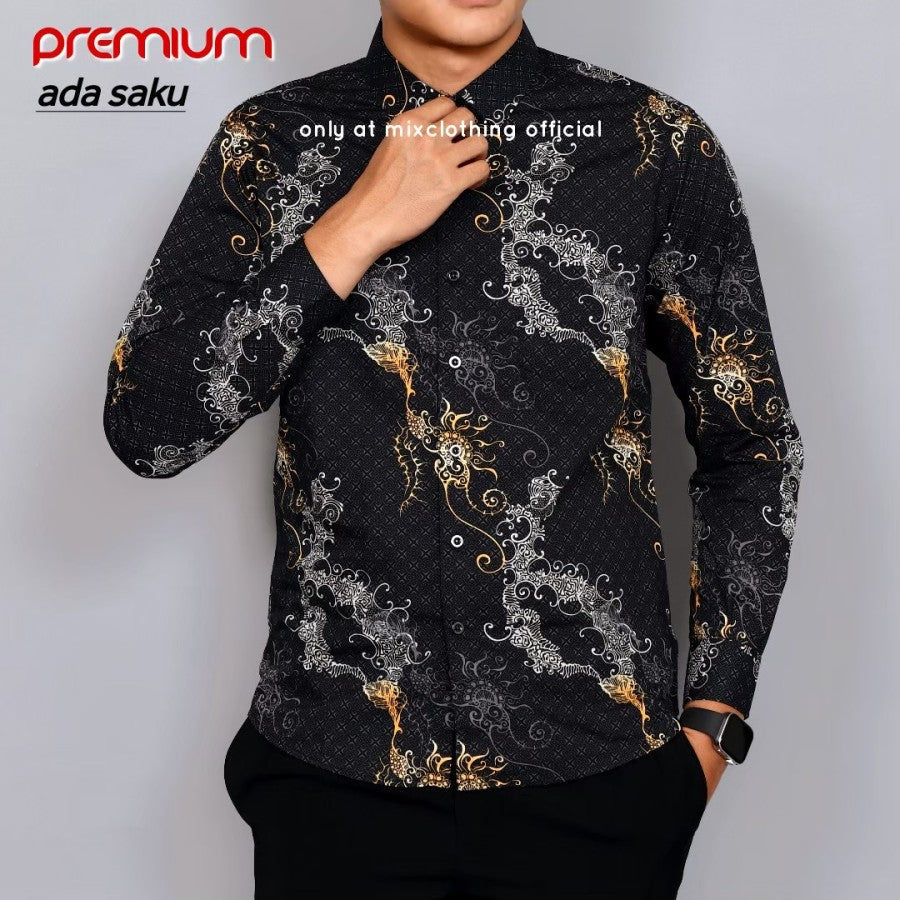 BAJU KEMEJA BATIK SLIM FIT PRIA LENGAN PANJANG KUALITAS PREMIUM CD60