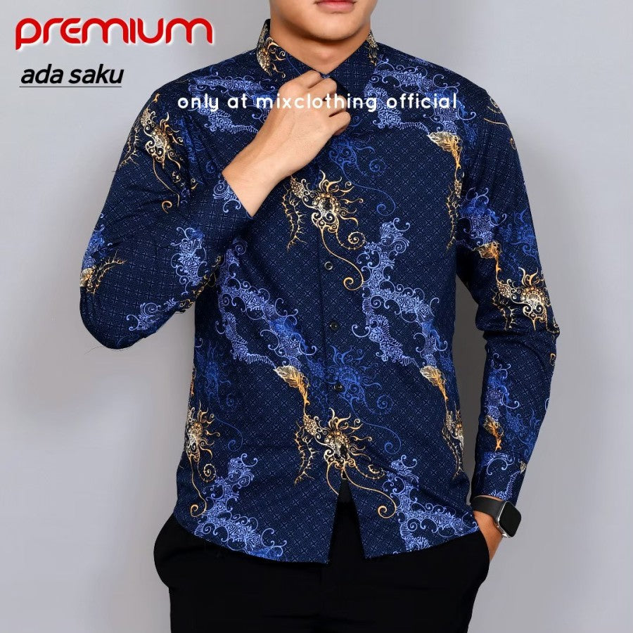 BAJU KEMEJA BATIK SLIM FIT PRIA LENGAN PANJANG KUALITAS PREMIUM CD60